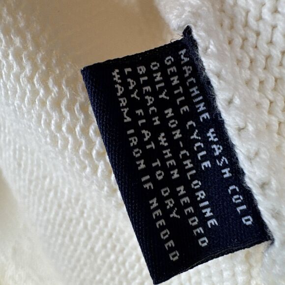 Ralph Lauren Ivory Knit Sweater American Living Shawl Collar Knit Size L Button - Picture 13 of 14